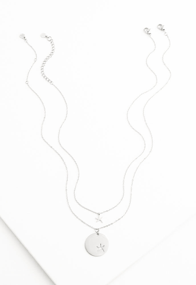 Community Silver Starfish Pendant Necklace Set