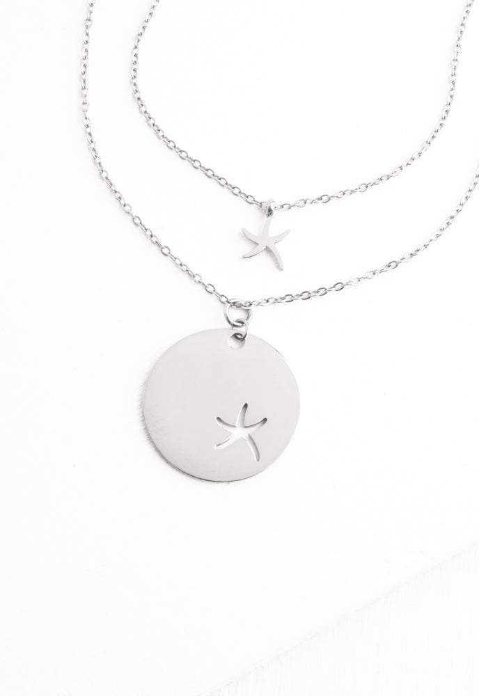 Community Silver Starfish Pendant Necklace Set