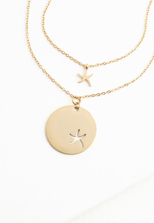 Community Gold Starfish Pendant Necklace Set