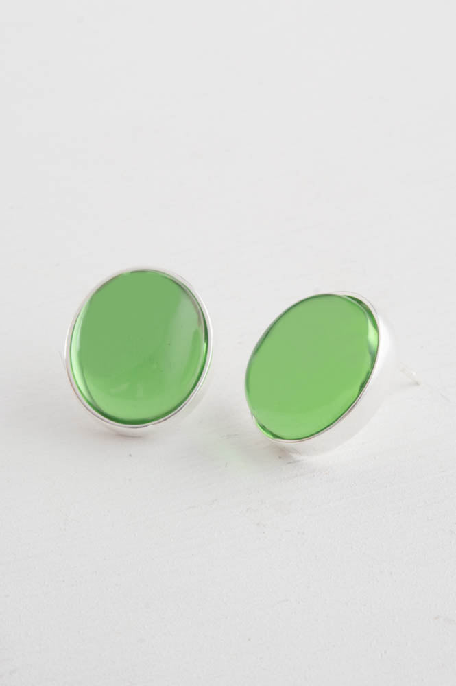 Dabney Sea Green Silver Earrings