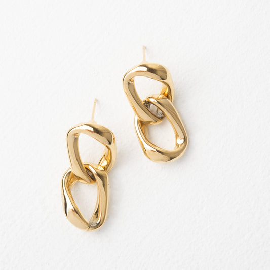 Linked Together Earrings in Gold