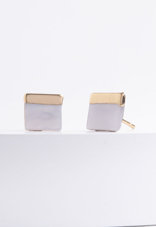 Kelly Mother of Pearl Stud Earrings -Mekhada