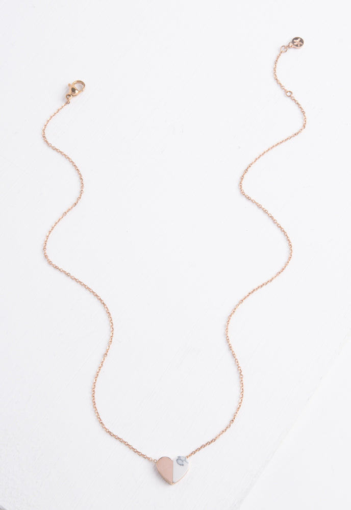 Alexis Rose Gold Heart Pendant Necklace