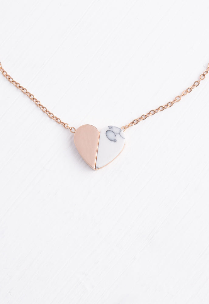 Alexis Rose Gold Heart Pendant Necklace