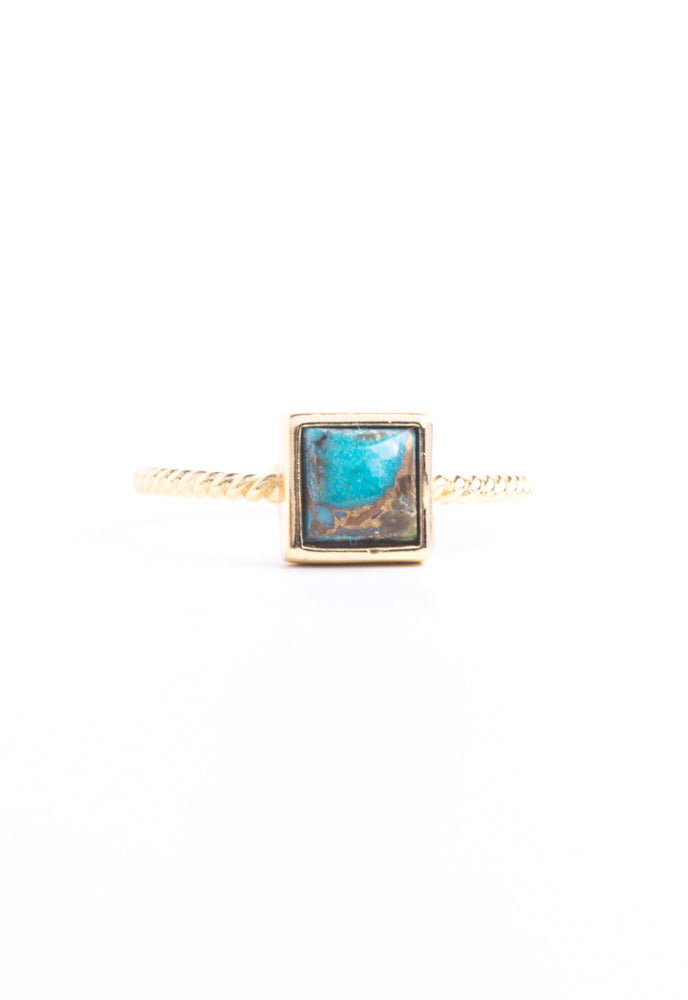 Jayne Turquoise Square Ring