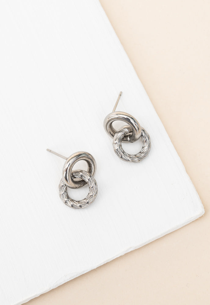 Bound Together Earrings in Silver