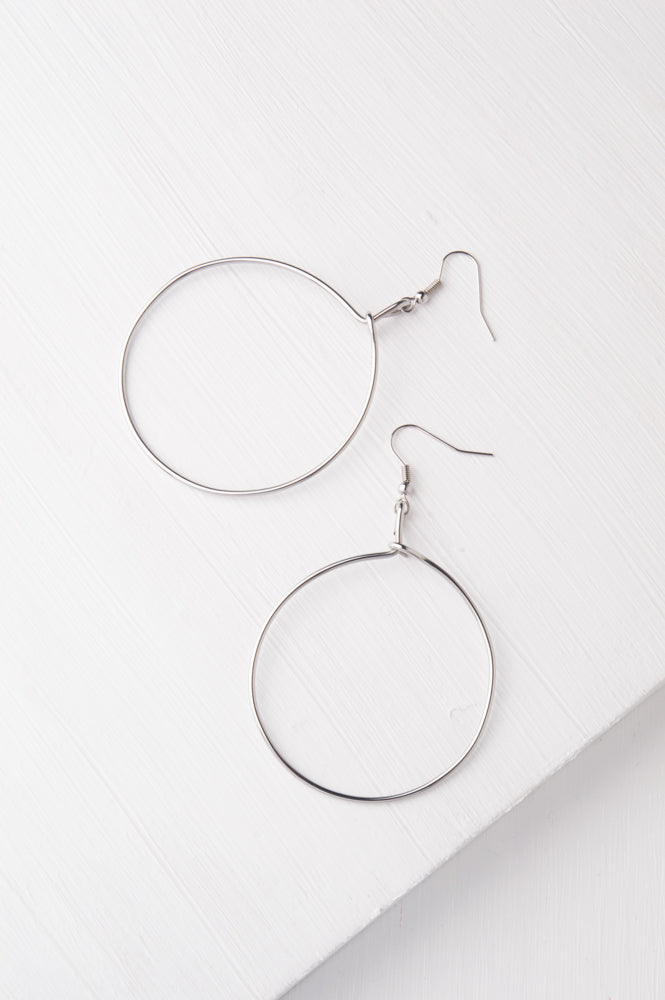 Silver Brave Hoops  SKEAR84