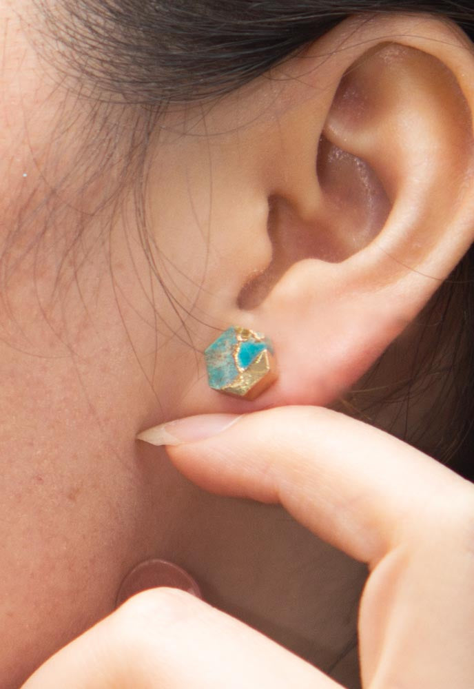 Oasis Turquoise and Gold Studs