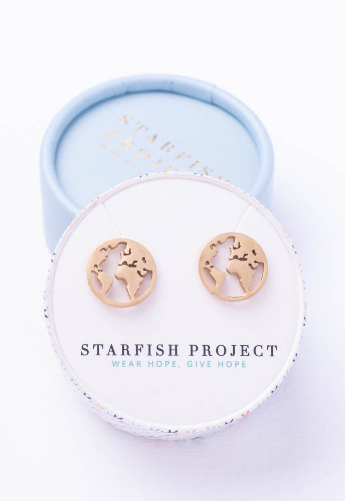 The Gold World Stud Earrings