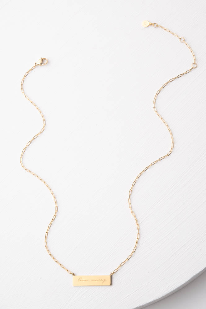 Give Mercy Gold Bar Necklace