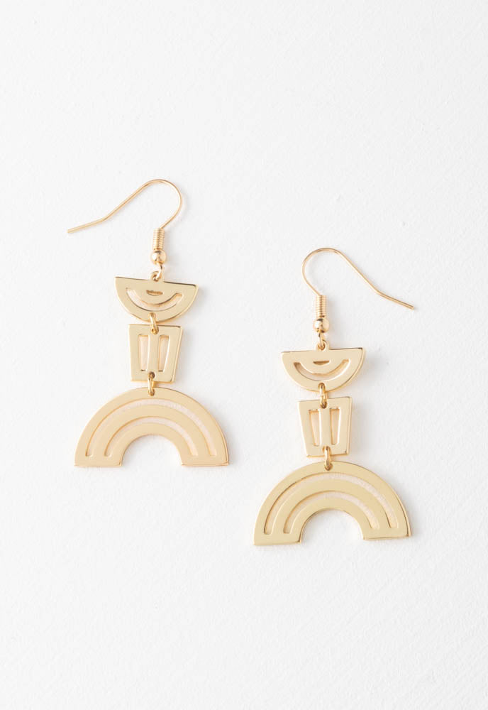 Geometric Rainbow Drop earrings SKEAR94