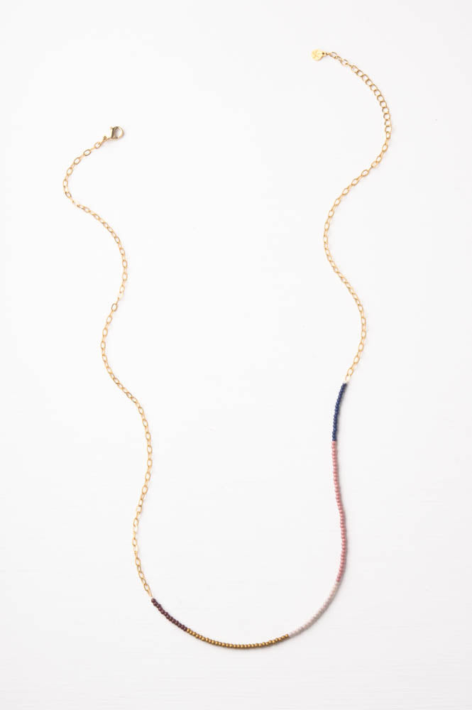 Seed Bead Dainty Block Necklace SKBN83