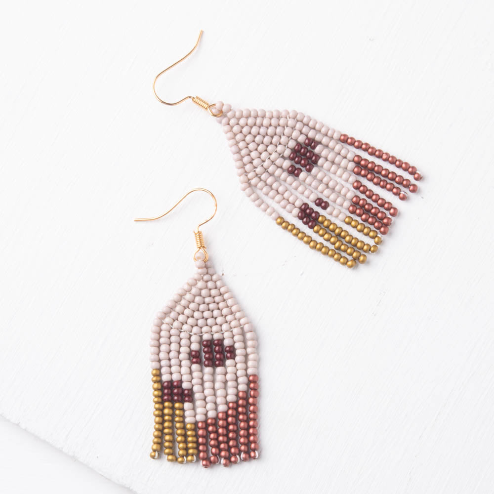 Beaded Strip Fringe Earrings SKEAR92