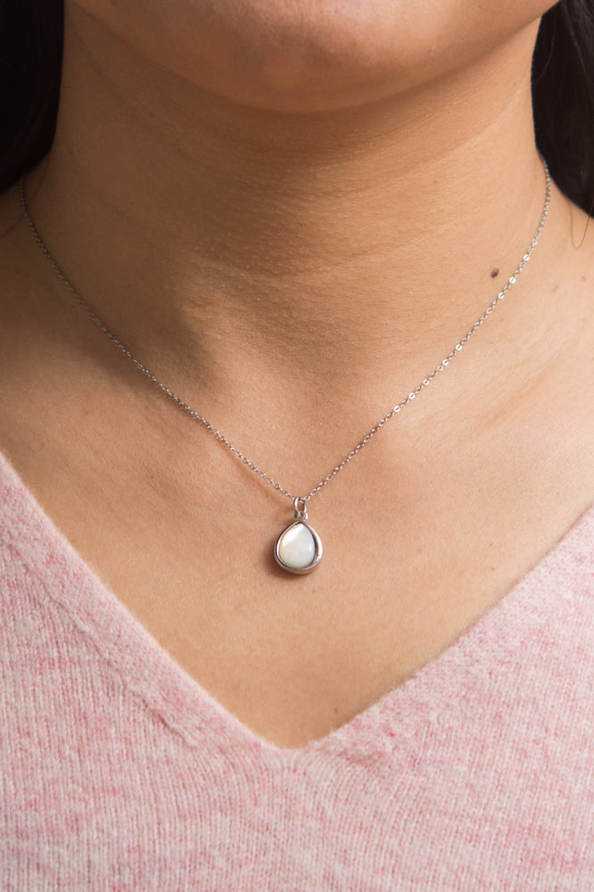 Charity Silver Mother of Pearl Necklace
