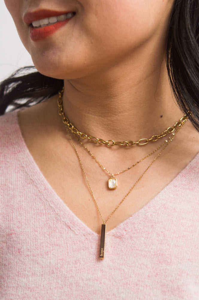 Give Joy Gold Bar Necklace