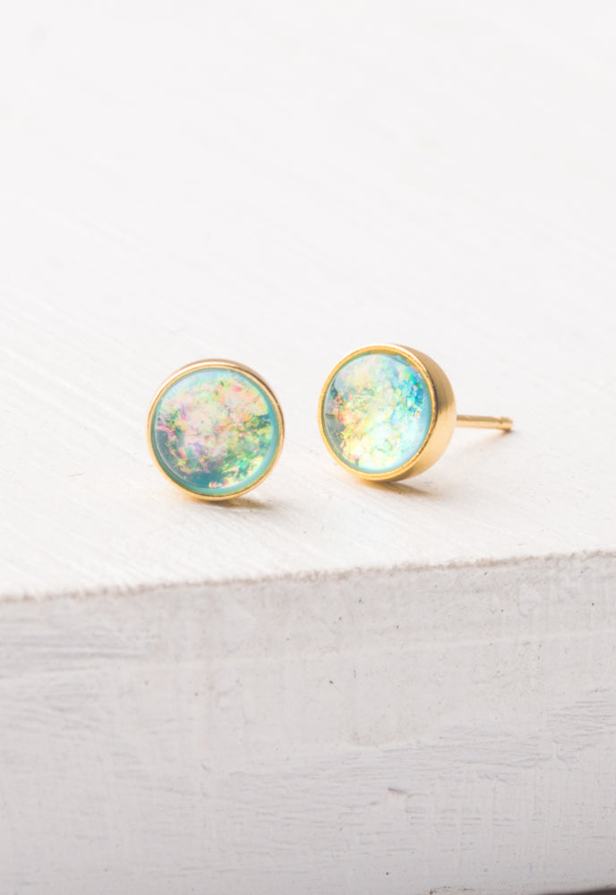 Lora Light Blue Stud Earrings