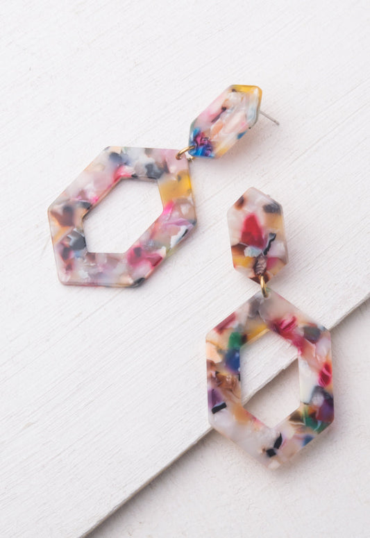Gloria Multicolored Resin Earrings