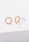 Justine Gold Hexagon Earrings