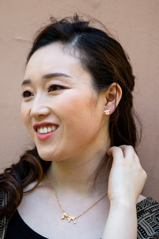 Turtle Gold Stud Earrings